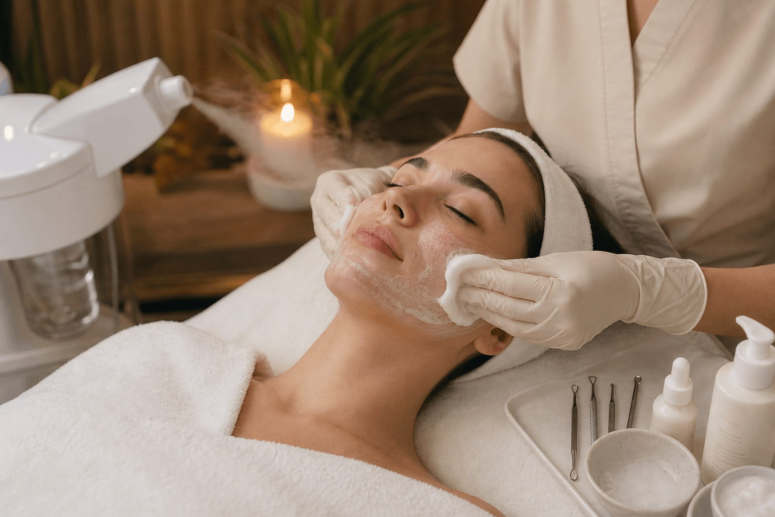 60 Min Signature Lifting and Firming Facial with RF therapy at Vela Head Spa