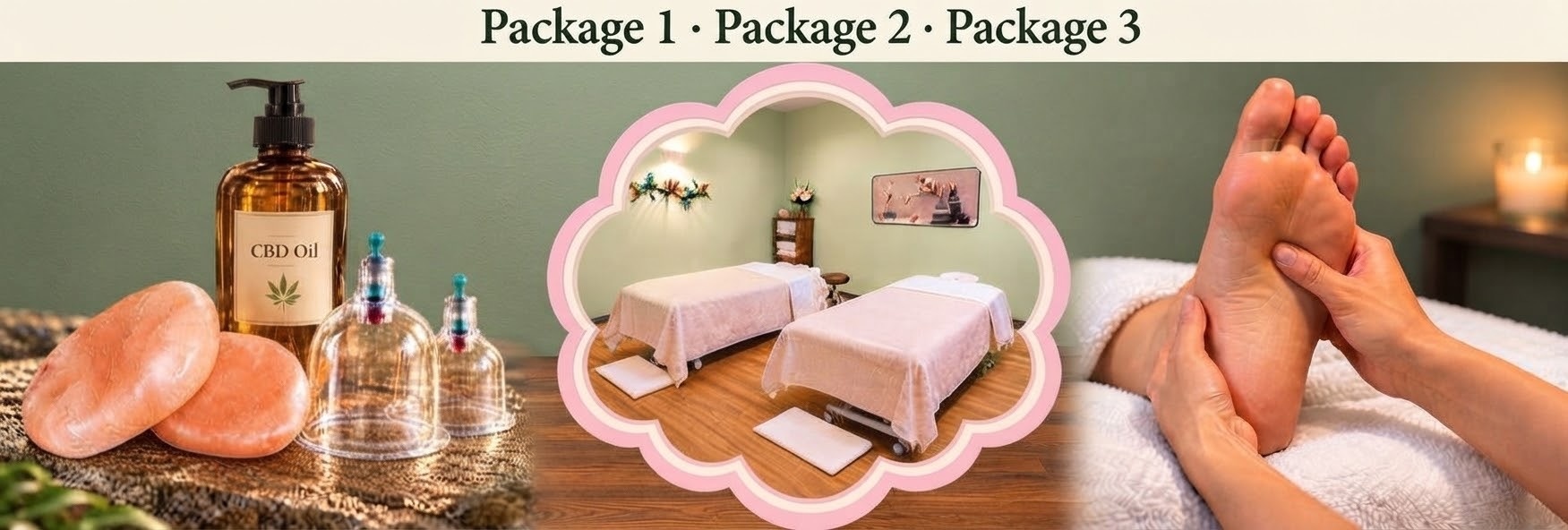 Couples Foot Reflexology + Massage Packages — Package 1 · Package 2 · Package 3