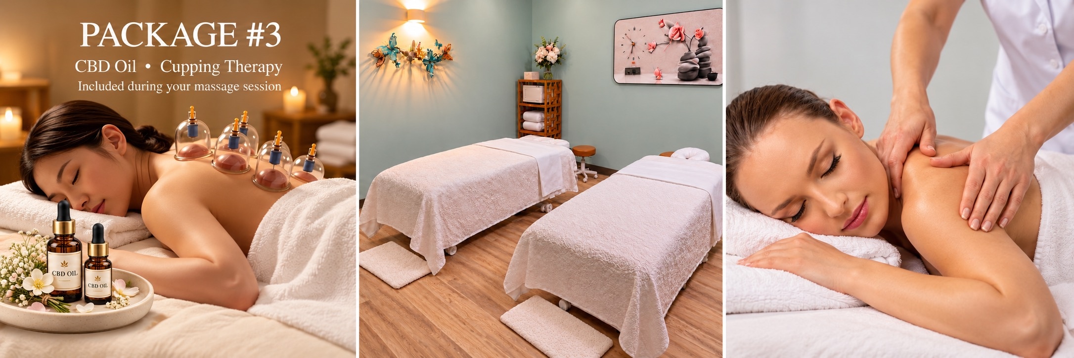 Couples Body Massage + Package #3 — CBD Oil and Cupping Therapy