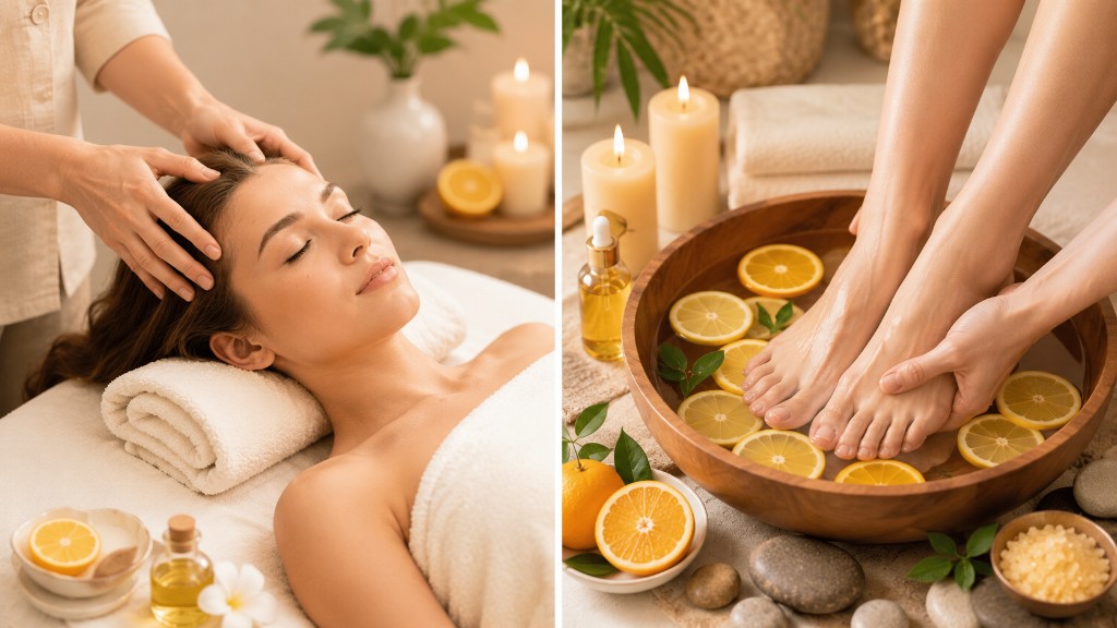 Relaxing head massage at ABC Foot Spa