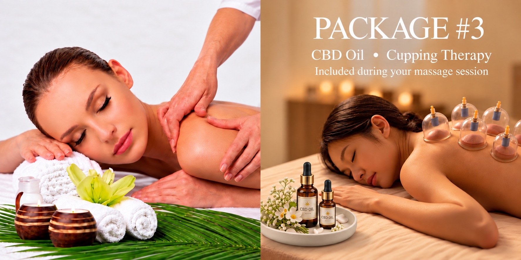 Package #3: CBD Oil and Cupping Therapy at Massage Pure Healing