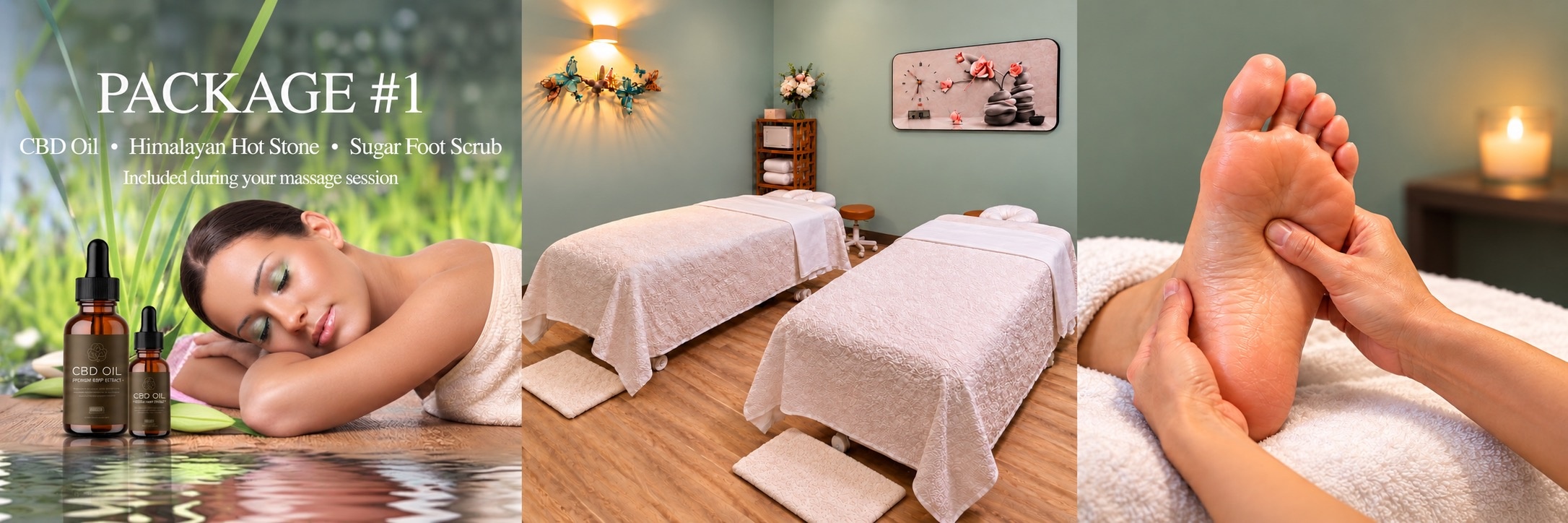 Couples Foot Reflexology + Body Massage + Package #1
