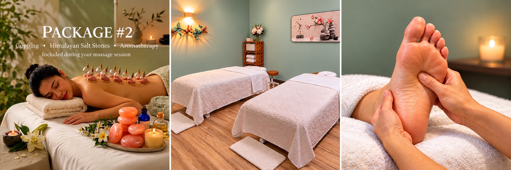 Couples Foot Reflexology + Body Massage + Package #3