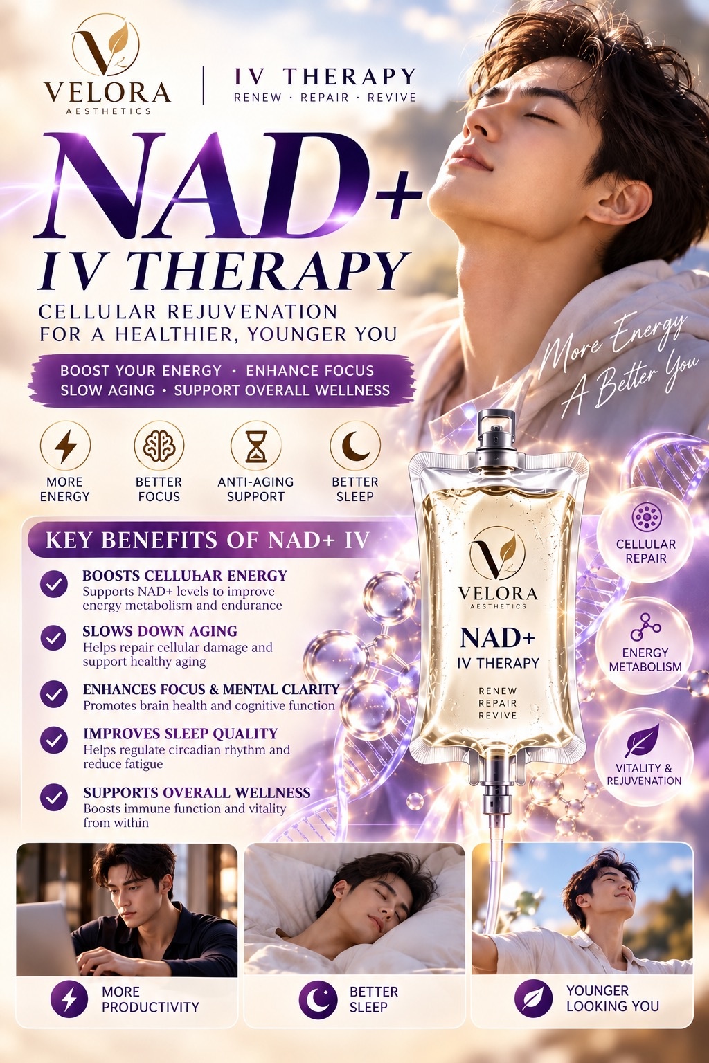 NAD+ IV Therapy promotional poster