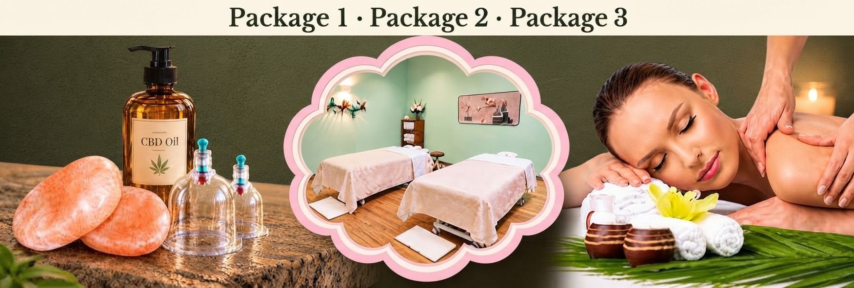 Couples Body Massage + Massage Packages — Package 1 · Package 2 · Package 3