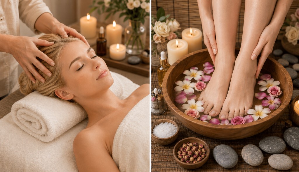 Relaxing head massage at ABC Foot Spa
