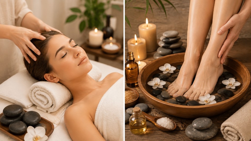 Relaxing head massage at ABC Foot Spa